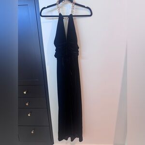 Elegant Black Halter Dress